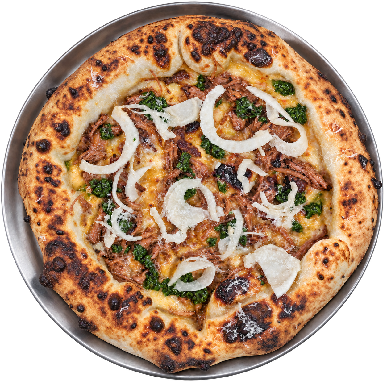 Slow cooked brisket pizza